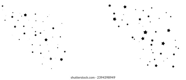Shooting Star Black.
Shooting star with an elegant star trail on a white background. Festive star sprinkles, powder. Vector png.