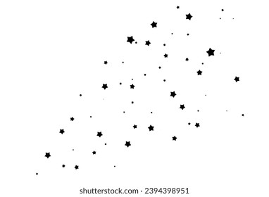 Shooting Star Black.
Shooting star with an elegant star trail on a white background. Festive star sprinkles, powder. Vector png.