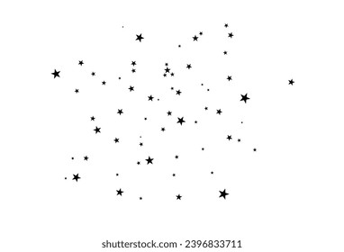 Disparando a Star Black.
Estrella fugaz con un elegante rastro estrella en un fondo blanco. Estrellas festivas rocian polvo. Vector png.