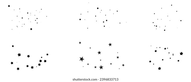 Shooting Star Black.
Shooting star with an elegant star trail on a white background. Festive star sprinkles, powder. Vector png.