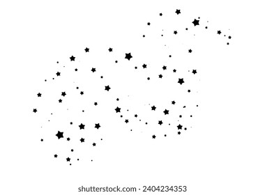 Shooting Star Black.
Shooting star with an elegant star trail on a white background. Festive star sprinkles, powder. Vector png.