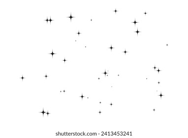 Shooting Star Black.
Shooting star with an elegant star trail on a white background. Festive star sprinkles, powder. Vector png.