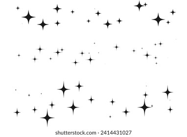 Shooting Star Black.
Shooting star with an elegant star trail on a white background. Festive star sprinkles, powder. Vector png.