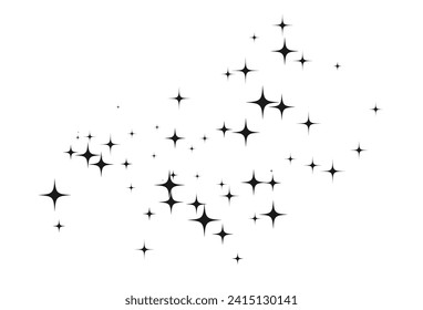 Shooting Star Black.
Shooting star with an elegant star trail on a white background. Festive star sprinkles, powder. Vector png.