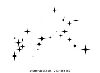 Shooting Star Black.
Shooting star with an elegant star trail on a white background. Festive star sprinkles, powder. Vector png.