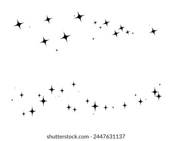 Shooting Star Black.
Shooting star with an elegant star trail on a white background. Festive star sprinkles, powder. Vector png.