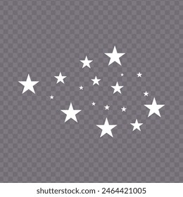 Shooting Star Black. Estrella fugaz con una estela elegante aislada sobre fondo transparente. Estrella festiva con chispas, polvo. Vector png. EPS 10