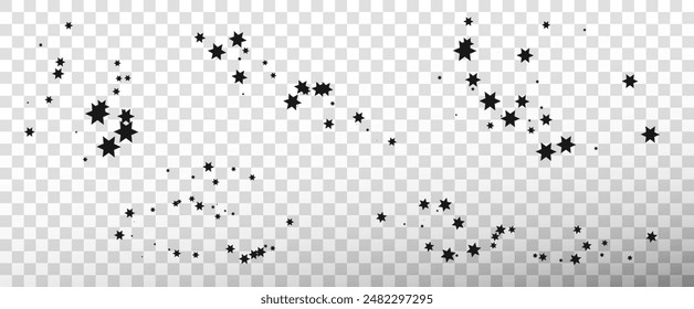 Shooting Star Black.
Estrella fugaz con un elegante rastro de estrellas sobre fondo blanco. Estrella festiva con chispas, polvo. Vector png.