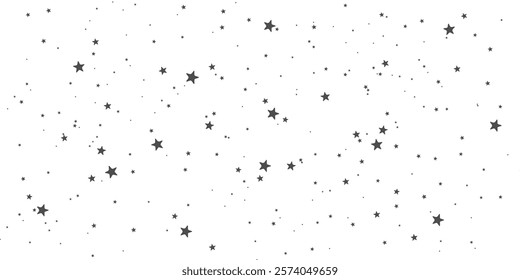 Shooting Star Black. Shooting star with an elegant star trail on a white background. Festive star sprinkles, powder.