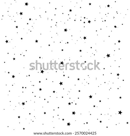 Shooting Star Black. Shooting star with an elegant star trail on a white background. Festive star sprinkles, powder.