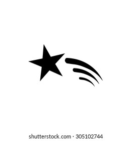 Shooting Star. Black Simple Vector Icon