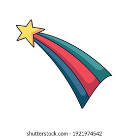 shooting star cartoon space doodle hand drawn concept design vector art kawaii illustration