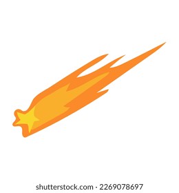 Shooting star, Comet, Asteroid. Space object. Exploration of open space. Vector illustration in cartoon style.