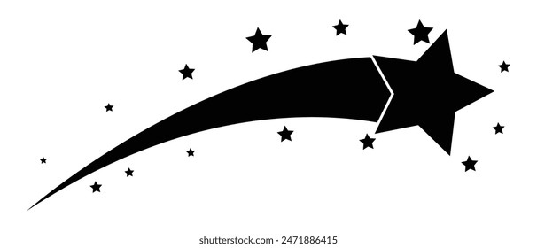 Estrella fugaz. Icono de cometa estrella fugaz. Plantilla de los diseños del logotipo del disparo, Vector del logotipo de la estrella rápida. Estrella de tiro sobre fondo blanco, íconos para usar en diseños de Anuncio, venta e insignia.