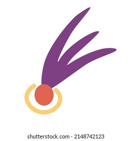Shooting star. Comet tail or star trail. Meteorite, space. Vector Hand draw illustration isolated on the white background. 
