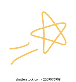 Estrella de tiro. El concepto de hacer un deseo y una felicidad. Ilustración del vector aislada en fondo blanco