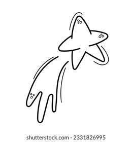 shooting star doodle. star illustration