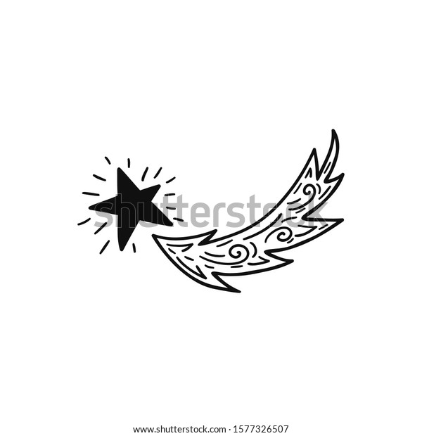 Shooting Star Doodle Kid Vector Illustration Stock Vector (Royalty Free ...