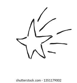 Shooting Star doodle vector, hand drawn linear illustration