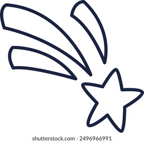 Ilustración vectorial de Doodle de Estrella Fugaz