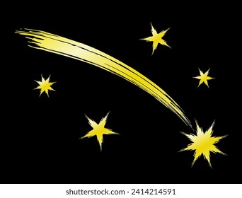 Shooting star drawn with a brush.