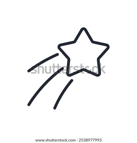 Shooting star editable stroke outline icon isolated on white background flat vector illustration. Pixel perfect. 64 x 64