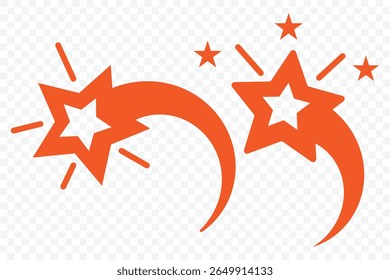 Shooting star. Falling stars. Star sparkles. Abstract Falling Star symbol vector illustration
