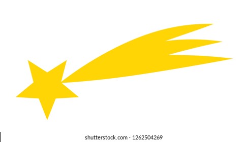 Shooting star flat icon.Christmas star of Bethlehem.