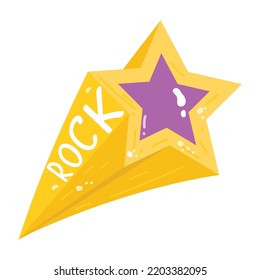 A Shooting Star Flat Sticker Icon