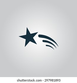 Shooting Star. Flat Web Icon Or Sign Isolated On Grey Background. Collection Modern Trend Concept Design Style Vector Illustration Symbol