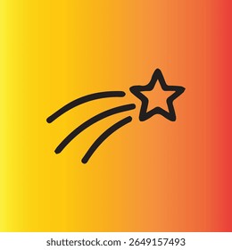 A shooting star with flowing trails on a vibrant gradient background represents aspirations and possibilities symbolizing dreams coming true and bright futures