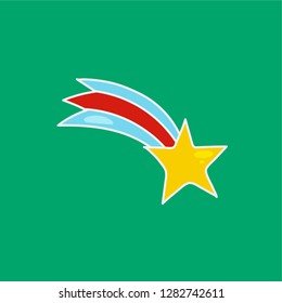 Shooting star hand drawn icon. doodle weather vector illustration. editable stroke