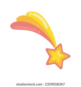 Shooting star hand drawn icon clipart avatar logotype isolated vector illustration