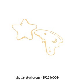shooting star hand drawn vector
