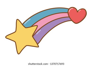 shooting star and heart