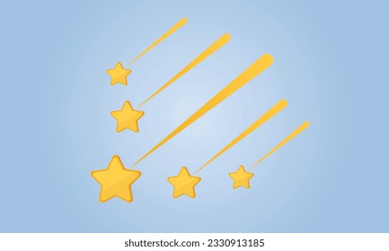 Shooting Star icon.on blue background.Vector Design Illustration.