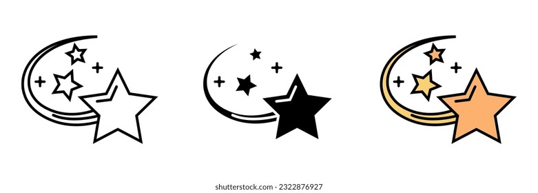  Shooting Star Icon, A captivating icon representing a shooting star, symbolizing beauty, magic, and fleeting moments.