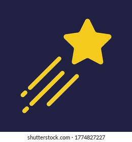 Shooting Star Icon. Stern oder Komet, Vektorgrafik.  