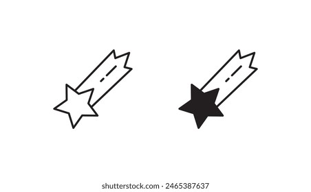 Shooting Star icon design with white background stock illustration