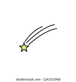 shooting star icon. Element of space outline color icon. Thin line icon for website design and development, app development. Premium icon