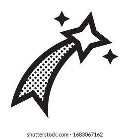 Shooting Star. Icon Filled with Dots.