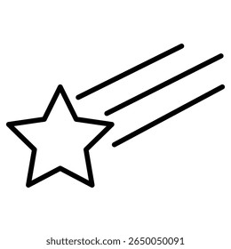 shooting star icon flat thin outline art logo
