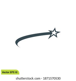 shooting star icon illustration simple design element vector logo template

