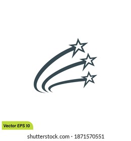 shooting star icon illustration simple design element vector logo template
