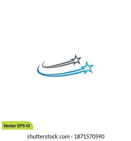 shooting star icon illustration simple design element vector logo template
