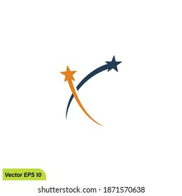 shooting star icon illustration simple design element vector logo template
