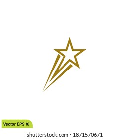 shooting star icon illustration simple design element vector logo template
