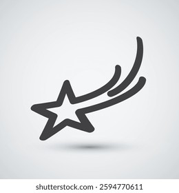 shooting star icon isolated design illustration