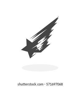 Shooting star icon isolated on white background. Shooting star vector logo. Flat design style. Modern vector pictogram for web graphics - stock vector