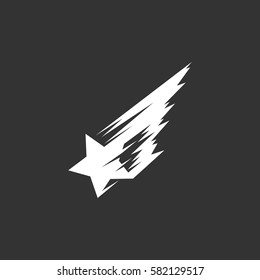 Shooting star icon isolated on black background. Shooting star vector logo. Flat design style. Modern vector pictogram for web graphics - stock vector